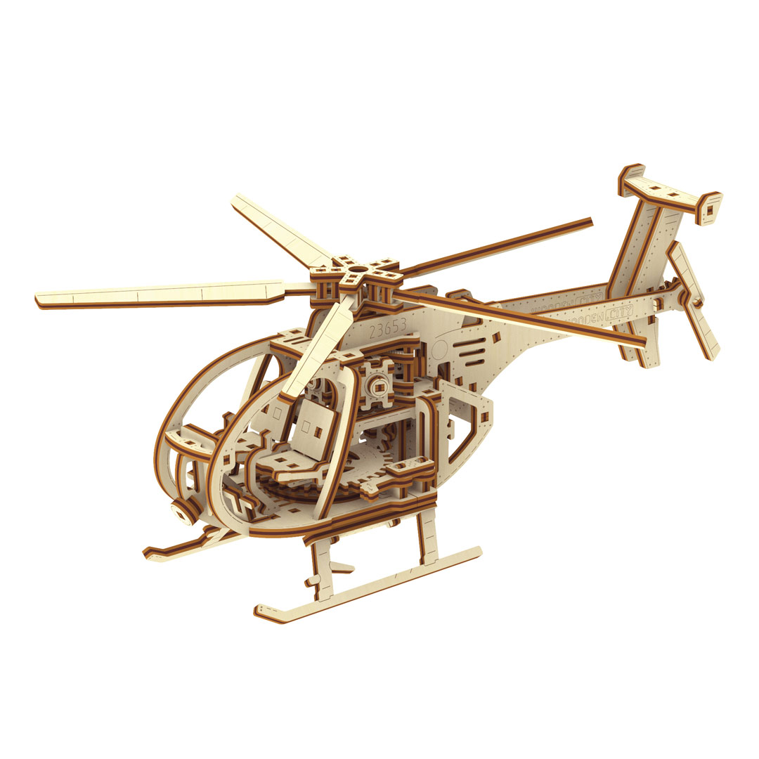 Puzzle 3D Motiv Hubschrauber Holz 